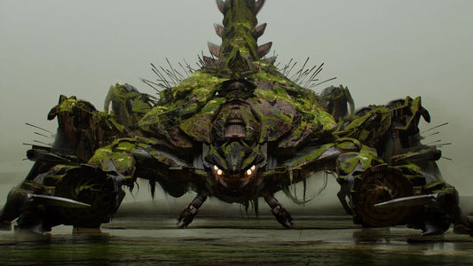 Scorponok Transformers, robot scorpion mécanique couvert de mousse, posé sur un sol humide – Transformers.