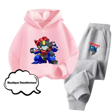 Set Infantil Transformers Rosa/Gris - Optimus Prime Cartoon