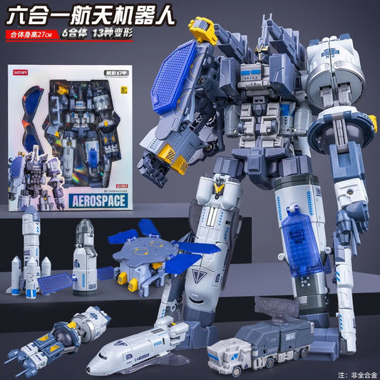 Coffret Transformers Aérospatiale — Robot Combiné Six-en-Un Treize Pièces
