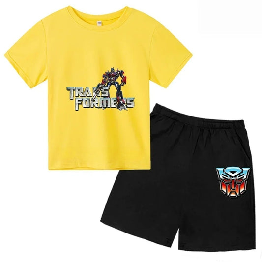 T-Shirt et Short Enfant Transformers Jaune/Noir - Optimus Prime