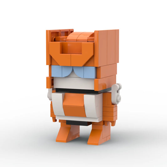 Figurine Transformers Afterburner Chibi — Brick Orange et Blanc Jet Prédateur