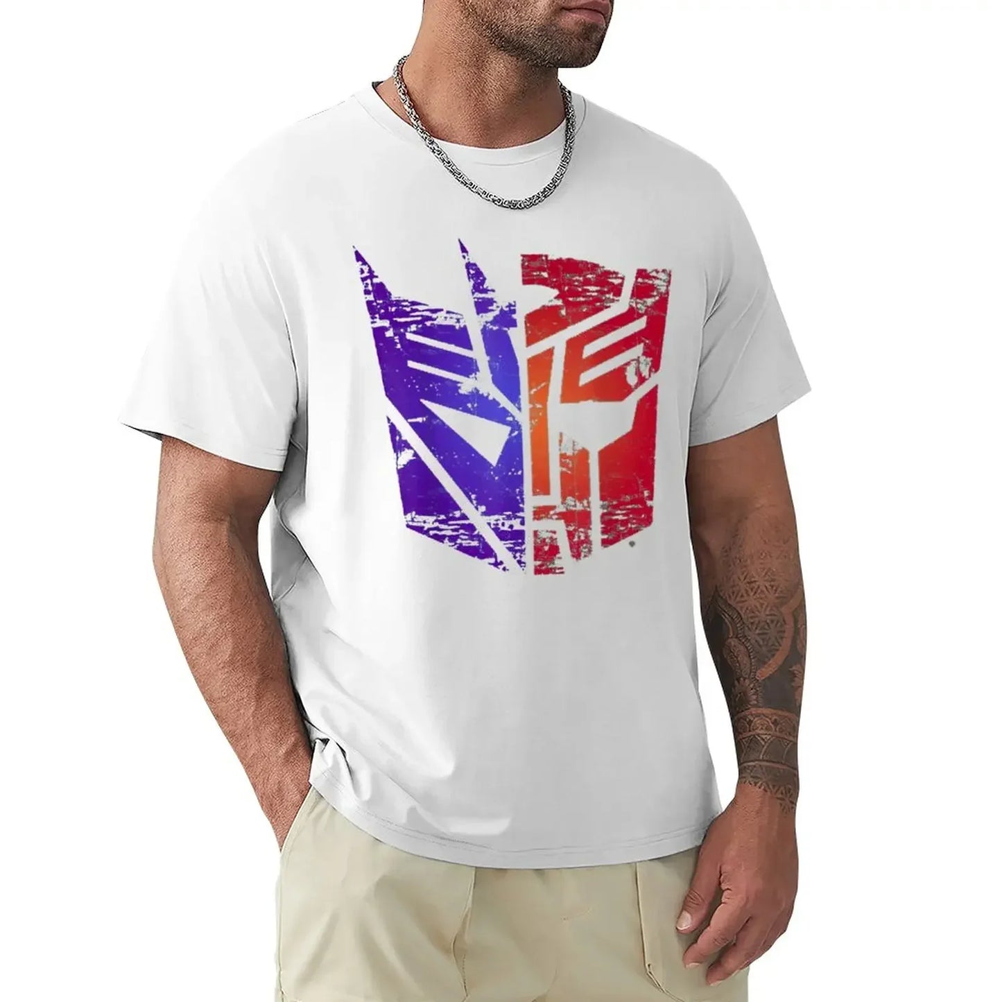 T-Shirt Transformers Decepticon Blanc