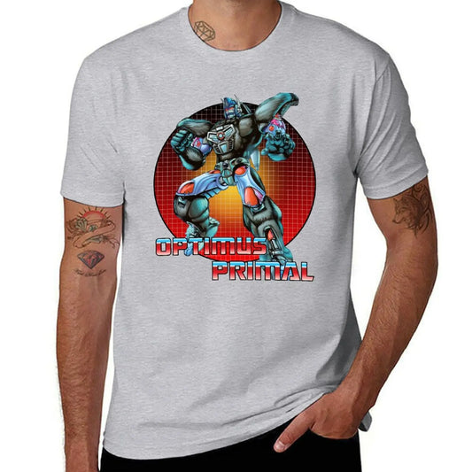 T-Shirt Transformers - "Optimus Primal" Gris