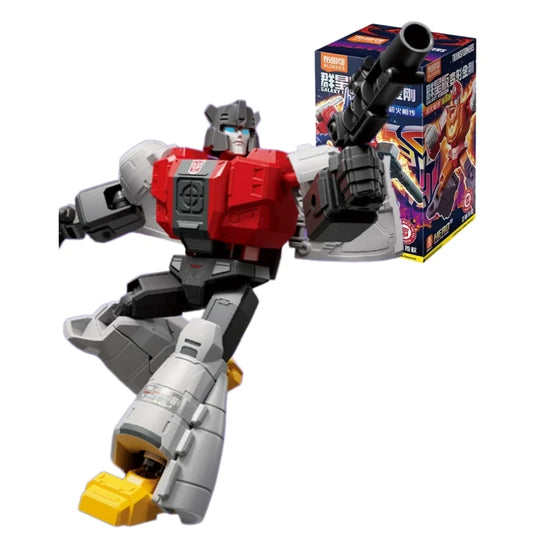 Figurine Transformers Robot Rouge et Gris Fusil Intégré — Guerrier Blokees Galaxy Version 8