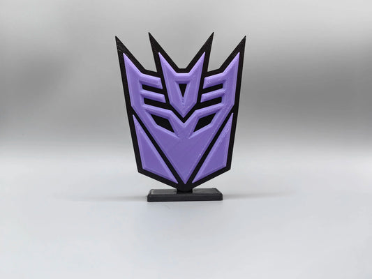 Plaque Transformers Décepticon Violet — Décoration Bureau Silhouette Emblème