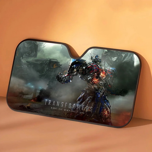 Pare-Soleil Transformers Optimus Prime Brume Urbaine — Protection Solaire Auto Ambiance Grise