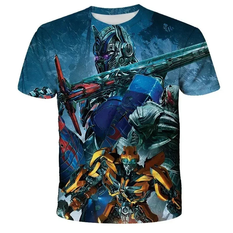 Camiseta Infantil Transformers Optimus Prime y Bumblebee 3D