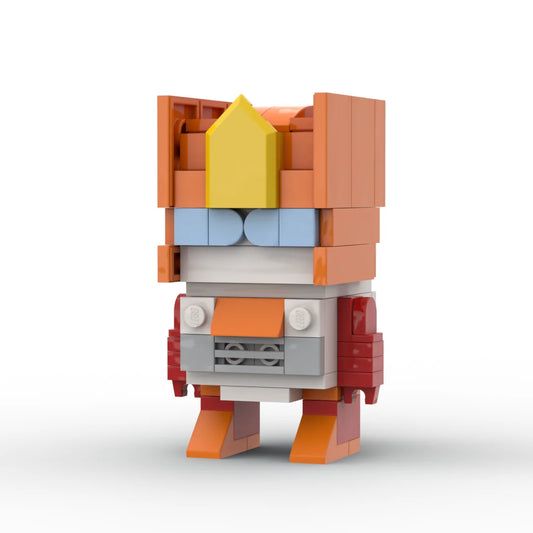 Figurine Transformers Nosecone Chibi — Brick Orange et Or Foreuse Technobot