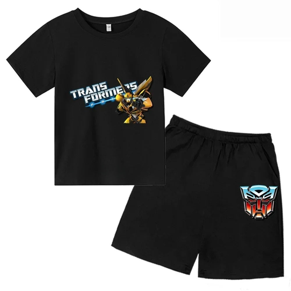 T-Shirt et Short Enfant Transformers Noir - Bumblebee