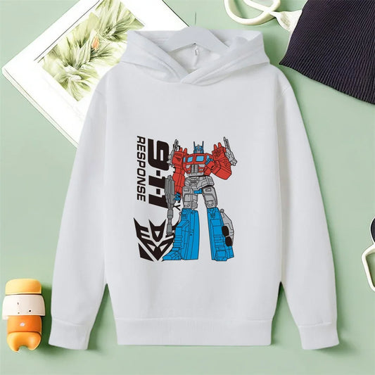 White Transformers Kids Sweater