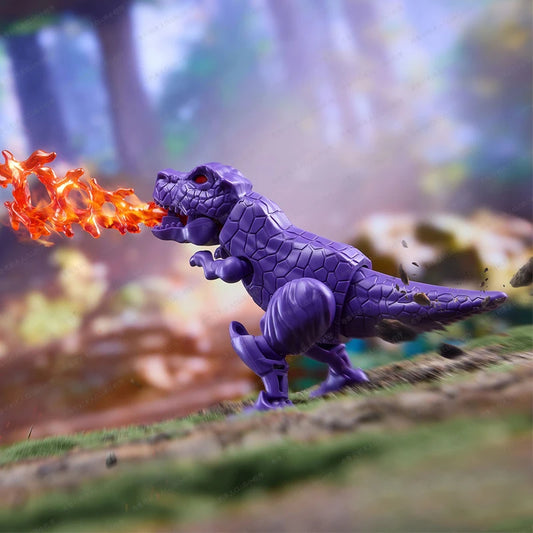 Figurine Transformers Megatron Dinosaure Photo Réelle — Souffle de Flammes Extérieur