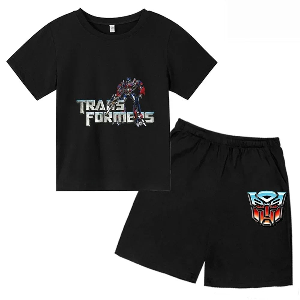 Camiseta y Pantalón Corto Infantil Transformers Negro - Optimus Prime