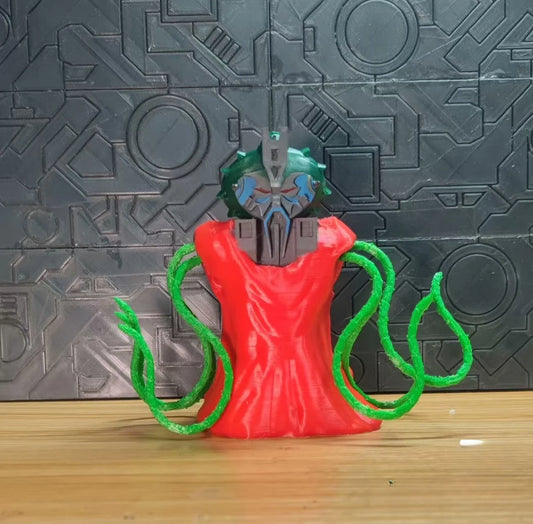 Red Tentacle Monster Transformers Bust — Five-Faced Techno Creature