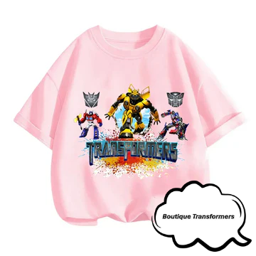 T-Shirt Enfant Transformers - "Transformers" Rose